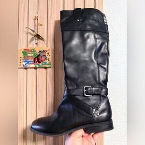 Marc Fisher Black Boots with Buckle Details riding boots